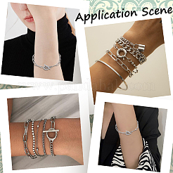 20Pcs 304 Stainless Steel Textured Paperclip Chain Bracelets&nbsp;BJEW-SP0001-02