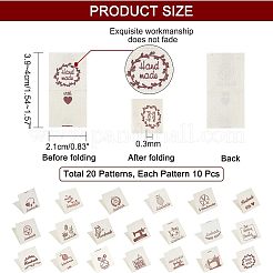 200Pcs 20 Patterns Cotton Sewing Labels&nbsp;FIND-NB0001-44