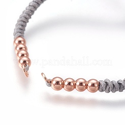 Nylon Cord Braided Bead Bracelets Making&nbsp;BJEW-F360-FRG03