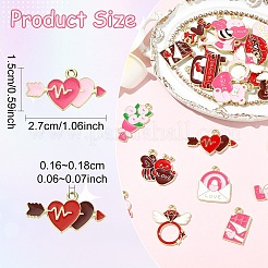 36Pcs 12 Styles Valentine's Day Alloy Enamel Pendants&nbsp;ENAM-YW0008-91A