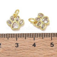 Brass Pave Clear Cubic Zirconia with Glass Charms&nbsp;CU-CBA6E4E-12G