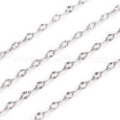 Tarnish Resistant 304 Stainless Steel Textured Cable Chains&nbsp;CHS-D005-01P