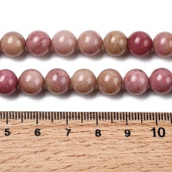 Round Gemstone Rhodonite Beads Strand&nbsp;X-GSR018