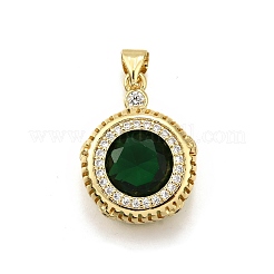 Brass Micro Pave Cubic Zirconia Pendants&nbsp;KK-K401-31G