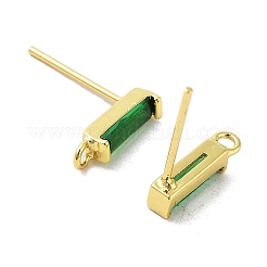 Brass Micro Pave Cubic Zirconia Earring Findings&nbsp;KK-A205-10G-01