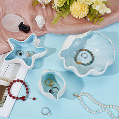 3Pcs 3 Styles Ocean-themed Ceramic Jewelry Plate&nbsp;AJEW-NB0007-92