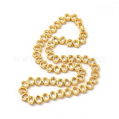 Clear Cubic Zirconia Oval Link Chain Necklace&nbsp;NJEW-E074-02G