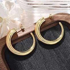 C-Shaped 304 Stainless Steel Stud Earrings for Women&nbsp;EJEW-A125-05G