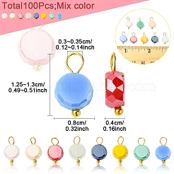 100Pcs Electroplate Glass Charms&nbsp;PALLOY-FZ00017