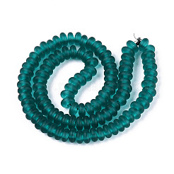 Handmade Frosted Lampwork Beads Strands&nbsp;LAMP-T007-10F