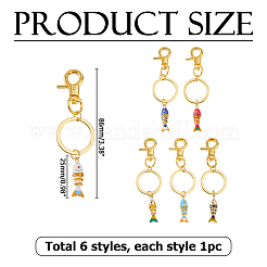 6Pcs Brass Cubic Zirconia and Enamel Pendant Decorations&nbsp;KEYC-HS00008