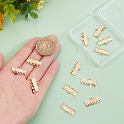 12 個の真鍮シャンデリアコンポーネントリンク  コネクタ  長方形  10x20x1.5mm  穴：1.2mm&nbsp;KK-BC0013-38B
