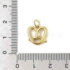 304ステンレスペンダント  18KGP本金メッキ  丸カン付き  ハート  12.5x13x3mm  穴：3.5mm&nbsp;X-STAS-U044-01D-G