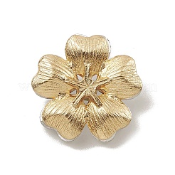 合金カボション  ガラスラインストーン付き  淡い金色  花  透明  19x19x5.5mm&nbsp;GLAA-B010-03KCG-06