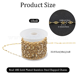 10M Stainless Steel Dapped Chains&nbsp;CHS-BBC0001-14G