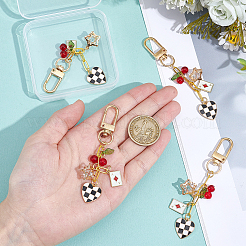 4Pcs Alloy Enamel & Acrylic Pendant Decorations&nbsp;KEYC-NB00031