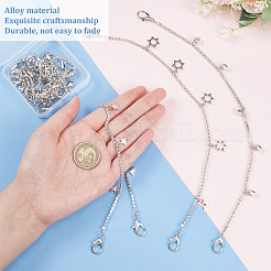 6Pcs 3 Style Alloy Rhinestone Shoe Chains&nbsp;FIND-CP0001-38