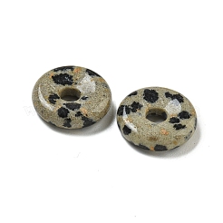 天然ダルメシアンジャスパーのドーナツ/円周率ディスクチャーム  12~13x3~4mm  穴：3mm&nbsp;G-G142-01M