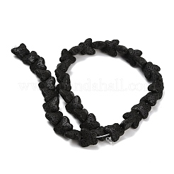 天然溶岩岩ビーズ連売り  染め  蝶  ブラック  13.5x12x6.5mm  穴：1mm  約35個/連  13.78~13.98''（35~35.5センチメートル）&nbsp;G-G347-02N