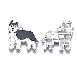 Rack Plating Alloy Enamel Dog Pendants&nbsp;X-PALLOY-T075-157A