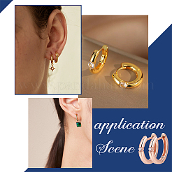 4 Pairs Clear Cubic Zirconia Hoop Earring&nbsp;EJEW-NB0001-11RG