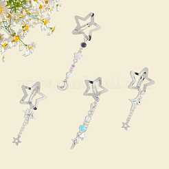 4Pcs 4 Styles Star Alloy Snap Hair Clips&nbsp;PHAR-CY0001-06