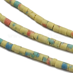 染め合成ターコイズビーズ連売り  コラム  きいろ  2~2.5x2~3mm  穴：0.7mm  約140~143個/連  12.40''~12.60''（31.5~32センチメートル）&nbsp;G-P594-01B-13