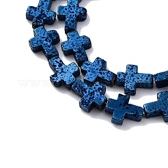 Electroplated Natural Lava Rock Beads Strands&nbsp;G-A256-A01-01I