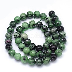 Round Natural Ruby in Zoisite Bead Strands&nbsp;G-F222-11-4mm