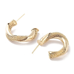Twist Ring Brass Stud Earrings&nbsp;EJEW-F332-03G