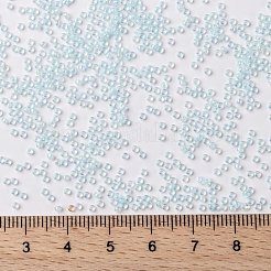 MIYUKIラウンドロカイユビーズ  日本製シードビーズ  （rr636)スカイブルー裏打ちクリスタルab  15/0  1.5mm  穴：0.7mm  約5555PCS /ボトル  10 G /ボトル&nbsp;SEED-JP0010-RR0636