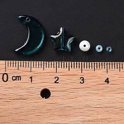DIYジュエリー作りの発見キット  ガラス＆シードビーズ  ラウンド＆スター＆ムーン  ミディアムブルー  2~16x2~12x3~7mm  穴：0.8~1.2mm&nbsp;X1-DIY-R082-06