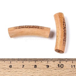 天然ボコテウッドビーズ  カーブチューブ  33~35x8~8.5mm  穴：2~3mm&nbsp;WOOD-N021-09A