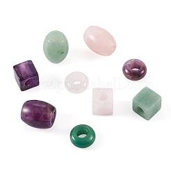 9Pcs 9 Style Natural Green Aventurine & Rose Quartz & Amethyst  European Beads&nbsp;G-FW0001-21