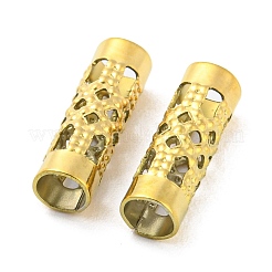 304ステンレススチールビーズ  中空  花を持つ列  ゴールドカラー  12.5x4mm  穴：3mm&nbsp;STAS-B047-33G