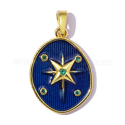 Brass Micro Pave Green Cubic Zirconia Pendants&nbsp;CU-OY001-56G
