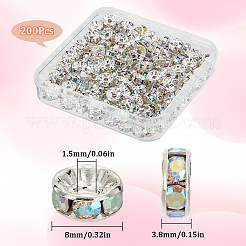 200Pcs Brass Rhinestone Spacer Beads&nbsp;RB-SP0001-01B