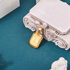 1Pc Stainless Steel Rectangle with Letter Pendants&nbsp;NJEW-TA0001-22I
