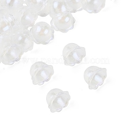 透明アクリルビーズキャップ 50 個  グリッターパウダー付き  マルチ花弁  半円  透明  24x15mm  穴：2.8mm&nbsp;OACR-FS0002-41