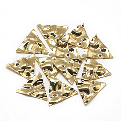真鍮チャーム  カドミウムフリー＆ニッケルフリー＆鉛フリー  三角形  18KGP本金メッキ  22.5x26x1mm  穴：1mm&nbsp;KK-T032-116G