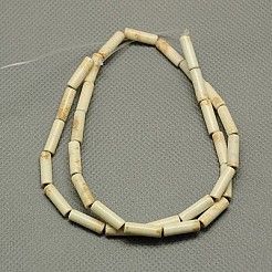 合成ターコイズビーズ連売り  染め  コラム  ベージュ  13x4mm  穴：1mm  約32個/連  16インチ&nbsp;X-TURQ-G120-4x13mm-12