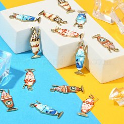 40 個 4 スタイル ラック メッキ合金エナメル ペンダント  カドミウムフリー＆ニッケルフリー＆鉛フリー  アイスクリーム  ミックスカラー  27x10x1.3mm  穴：1.8mm  10個/スタイル&nbsp;ENAM-CJ0002-81