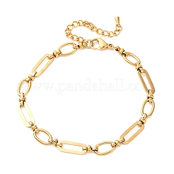 304 Stainless Steel Oval Link Chain Anklets&nbsp;AJEW-A057-01G