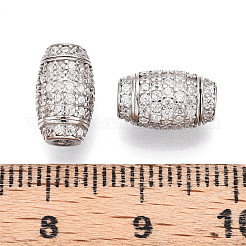 925 Sterling Silver Micro Pave Clear Cubic Zirconia European Clasps&nbsp;STER-T007-143P