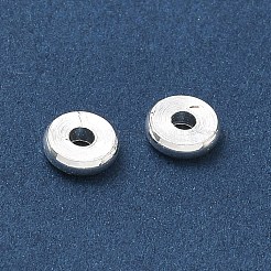 真鍮製スペーサービーズ  長持ちメッキ  カドミウムフリー＆鉛フリー  ディスク  ヒシビーズ  銀  5.5-6x1.5mm  穴：1.9mm&nbsp;KK-E796-03C-S
