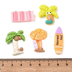 夏のトロピカルテーマの不透明樹脂カボション  混合図形  ミックスカラー  24.5~32.5x10.5~22.5x5~7.5mm&nbsp;RE-CBAE4BE-02