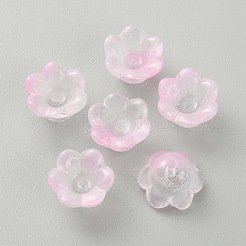 ガラスビーズ  花  ピンク  11~11.5x7.5mm  穴：1.2mm&nbsp;GLAA-WH0033-52D