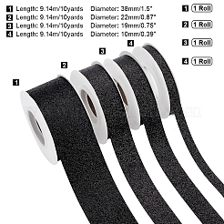4 Rolls 4 Styles Sparkle Polyester Ribbons&nbsp;SRIB-PH0001-33