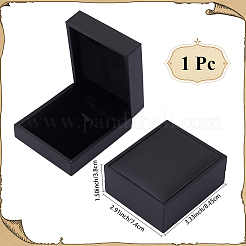PUレザージュエリーペンダント収納ボックス  長方形  ブラック  8.45x7.4x3.8cm&nbsp;CON-WH20010-02E