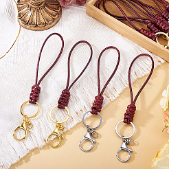 10Pcs 2 Colors Eco-Friendly Korean Waxed Polyester Cord Keychains&nbsp;KEYC-TA00034